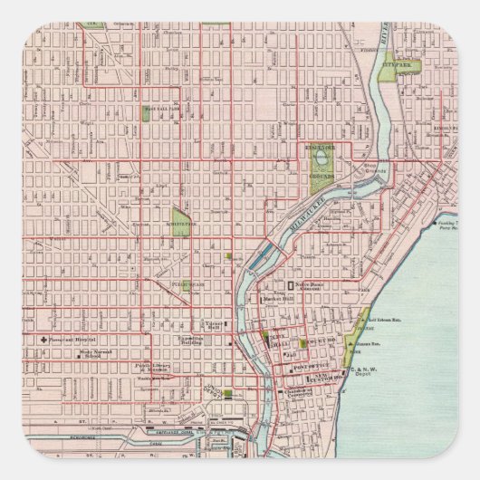 Milwaukee 2 quadratischer aufkleber (Vorderseite)