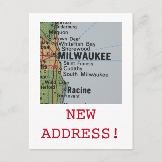 Milwaukee Ankündigung einer neuen Adresse (Vorderseite)