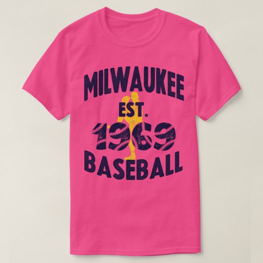 Milwaukee Baseball Est 1969 Baseball Pitcher Vinta T-Shirt (Design vorne)