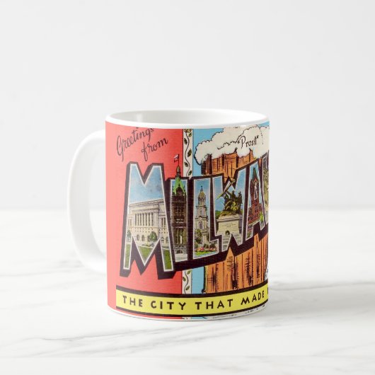 Milwaukee Bier Postkarte Kaffeetasse (Vorderseite Links)