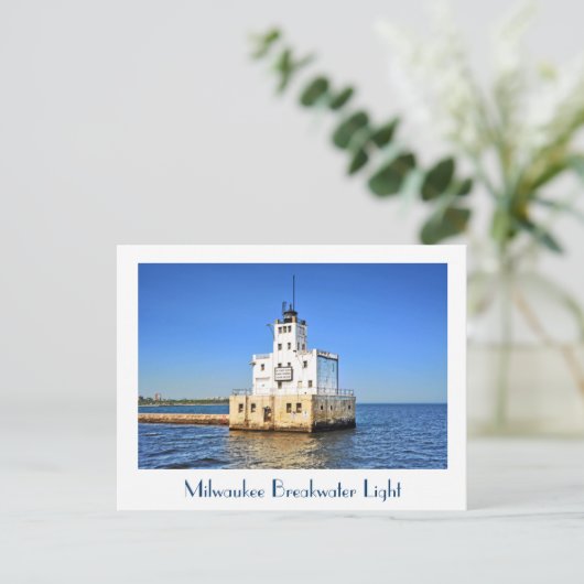 Milwaukee Breakwater Lighthouse Postkarte (Stehend Vorderseite)