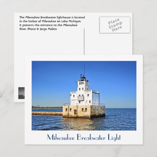 Milwaukee Breakwater Lighthouse Postkarte (Vorne/Hinten)