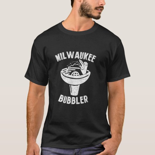 Milwaukee Bubbler Wasser Trinkbrunnen T-Shirt (Vorderseite)