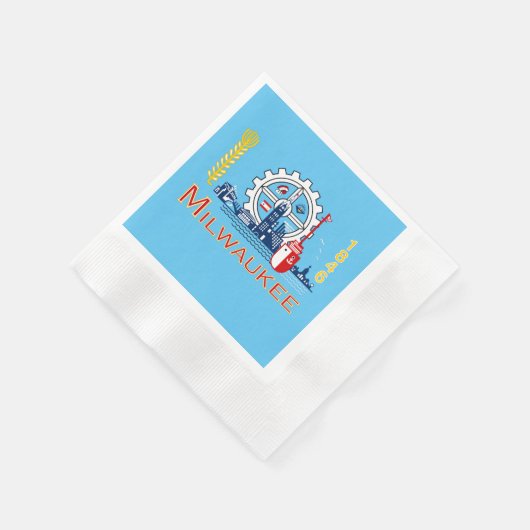 Milwaukee city flag serviette (Ecke)
