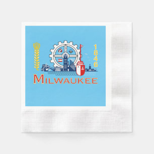 Milwaukee city flag serviette