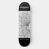Milwaukee City Map Skateboard (Vorderseite)