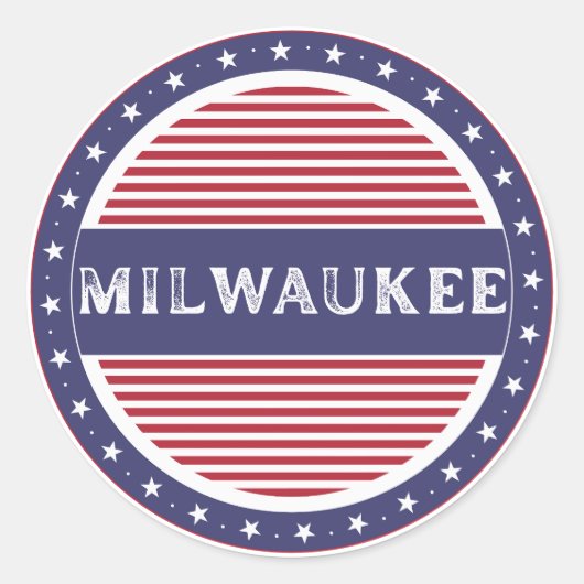 Milwaukee City Pride Emblem – American Identity Runder Aufkleber (Vorderseite)