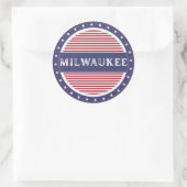 Milwaukee City Pride Emblem – American Identity Runder Aufkleber (Tasche)