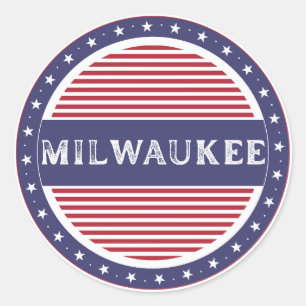 Milwaukee City Pride Emblem – Amerikanische Identi Runder Aufkleber