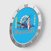 Milwaukee flag Large Clock Große Wanduhr (Winkel)