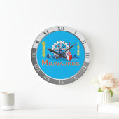 Milwaukee flag Large Clock Große Wanduhr (Zuhause)