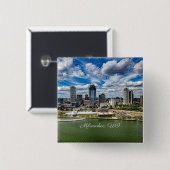 Milwaukee, Foto von Wisconsin City, Button (Vorne & Hinten)