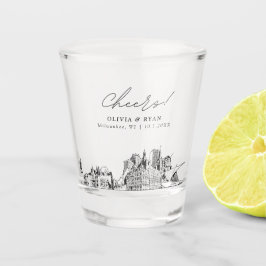 Milwaukee Gastgeschenk Hochzeit Personalisiert Che Schnapsglas