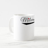 Milwaukee-Herz-Logo Kaffeetasse (Vorderseite Links)