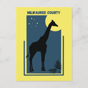 Milwaukee Landkreis Zoo Wisconsin Vintage Giraffe Postkarte