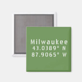 Milwaukee Latitude & Longitude Magnet (Vorderseite/Rückseite)