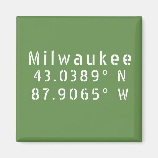 Milwaukee Latitude & Longitude Magnet (Vorne)