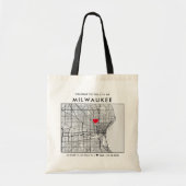 Milwaukee Liebe Locator | City Map Wedding Welcome Tragetasche (Vorne)