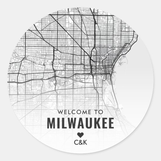 Milwaukee, Minnesota City Map | Begrüßung Runder Aufkleber (Vorderseite)