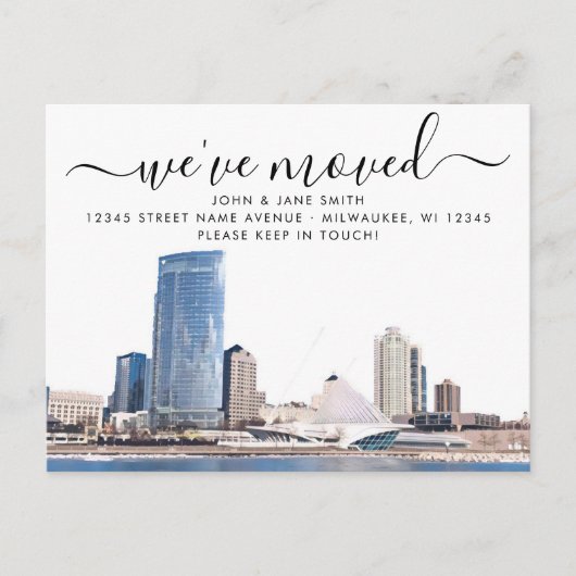 Milwaukee Moving Announction Postcard Ankündigungspostkarte (Vorderseite)