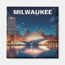 Milwaukee Museum of Art Travel at Night Magnet