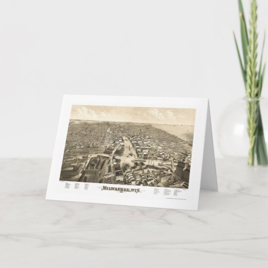 Milwaukee, panoramische Karte WI - 1879 (Vorderseite)