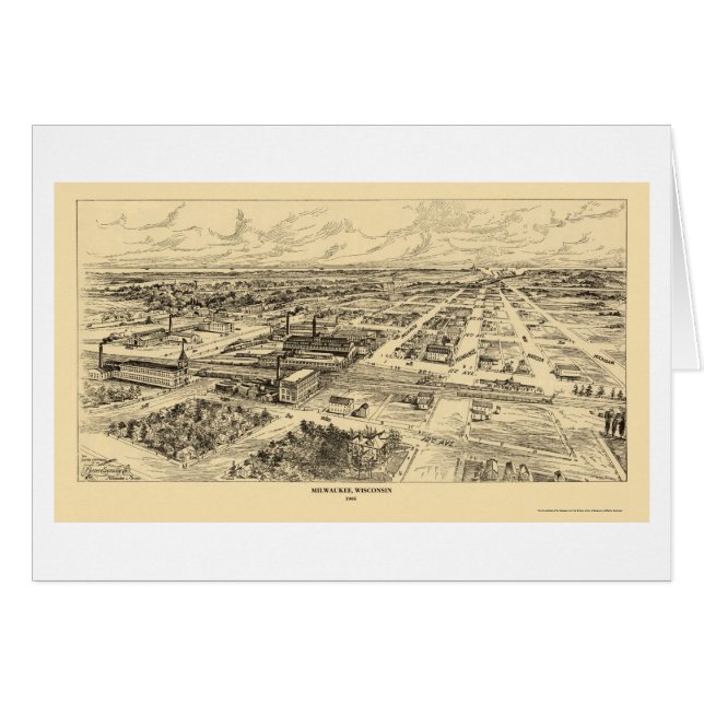 Milwaukee, panoramische Karte WI - 1906 (Vorderseite (Horizontal))