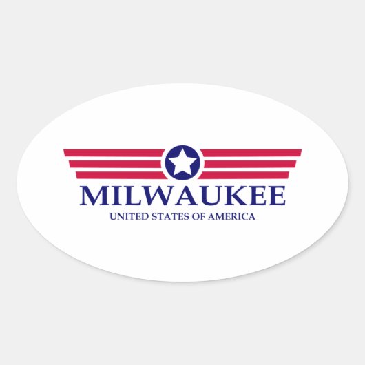 Milwaukee Pride Ovaler Aufkleber (Vorderseite)