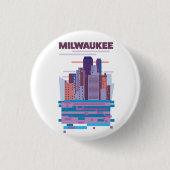 Milwaukee Reiseposter Button (Vorderseite)