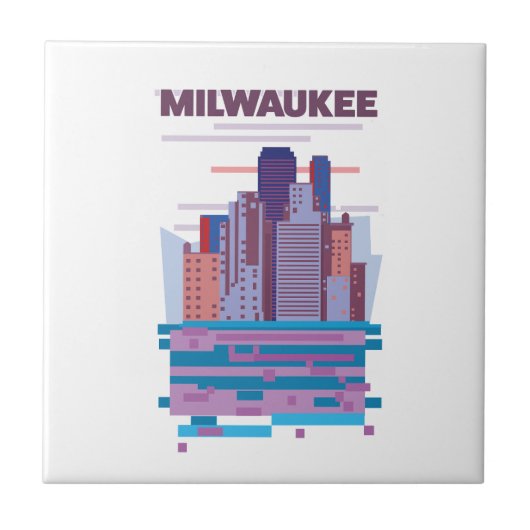 Milwaukee Reiseposter Fliese (Vorderseite)