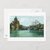 Milwaukee River, Milwaukee, Wisconsin Postkarte (Vorne/Hinten)