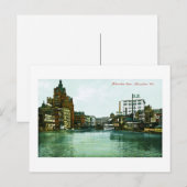 Milwaukee River, Milwaukee, Wisconsin Postkarte (Vorne/Hinten)