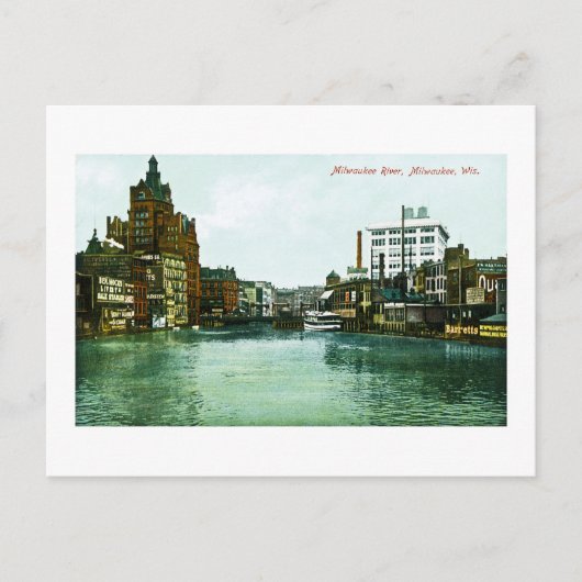 Milwaukee River, Milwaukee, Wisconsin Postkarte (Vorderseite)