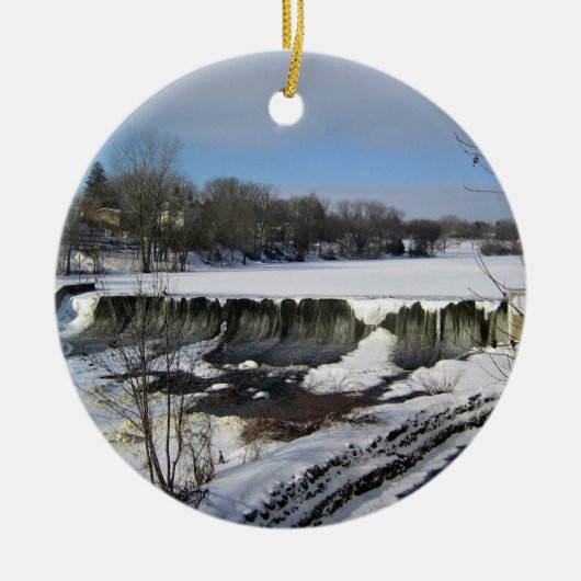 Milwaukee River, West Bend, Wisconsin Keramik Ornament (Vorne)