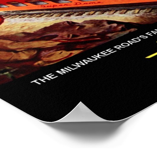 Milwaukee Road, Bahnreisebuch. Poster (Ecke)