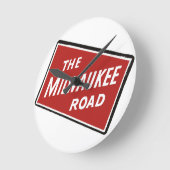 Milwaukee Road Railway Sign 2 Runde Wanduhr (Winkel)