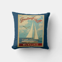 Milwaukee Sailboat Vintage Travel Wisconsin