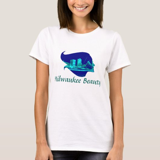 Milwaukee-Schönheit im Blau T-Shirt (Vorderseite)