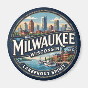 🌅 Milwaukee Seeblick Reiseflucht Magnet
