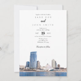 Milwaukee Skyline Einladung zur Hochzeit