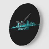 Milwaukee-Skyline Große Wanduhr (Winkel)