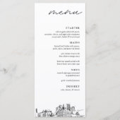 Milwaukee Skyline Modern Wedding Dinner Menu Menükarte (Vorderseite)