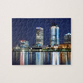Milwaukee-Skyline nachts Puzzle
