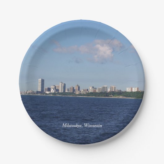 Milwaukee Skyline Papiertüte Pappteller (Vorderseite)
