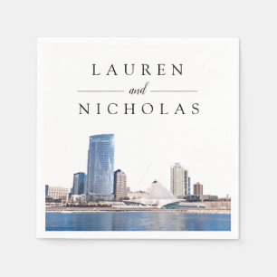 Milwaukee Skyline Personalisiert Wedding Napkins Serviette
