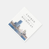 Milwaukee Skyline Personalisiert Wedding Napkins Serviette (Ecke)