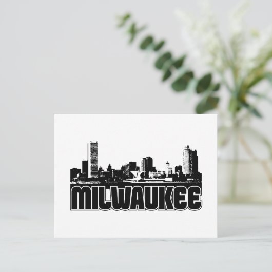 Milwaukee Skyline Postkarte (Stehend Vorderseite)