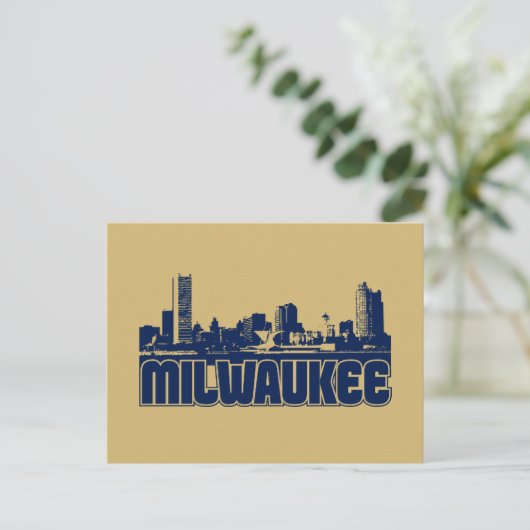 Milwaukee Skyline Postkarte (Stehend Vorderseite)