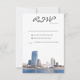 Milwaukee Skyline Response Card RSVP Karte