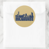 Milwaukee Skyline Runder Aufkleber (Tasche)